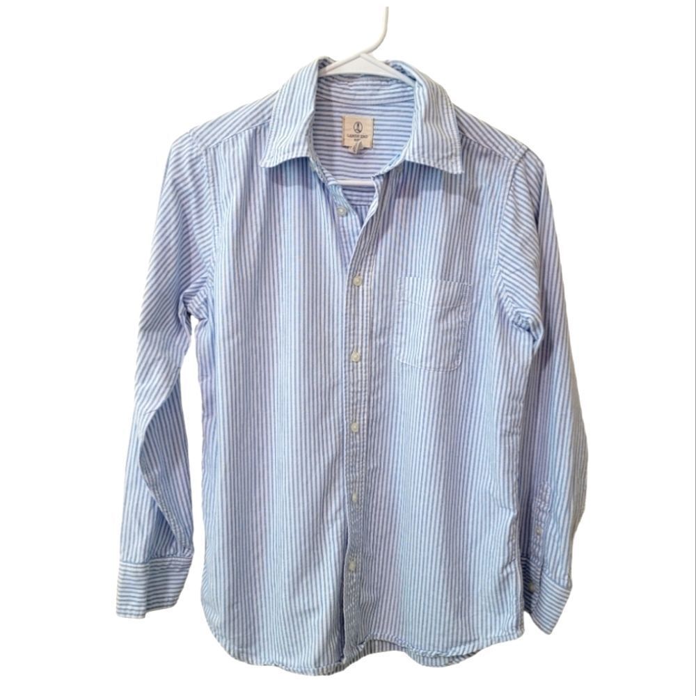 Land's End Kids Blue and white striped oxford buttondown shirt. Size L (14-16)